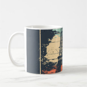 Mug Typographie parisienne : affiche Eiffel abstraite.