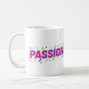 Mug Typographie Passion Vibrante - Rétro Pop Art Aes d