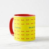 Mug typographie personnalisée jaune (Devant gauche)
