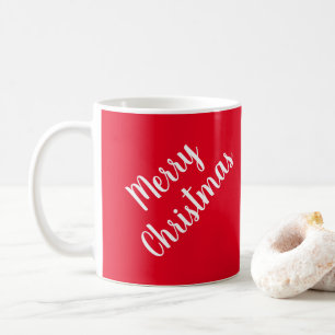 Mug Typographie personnalisée Rouge Blanc Joyeux Noël