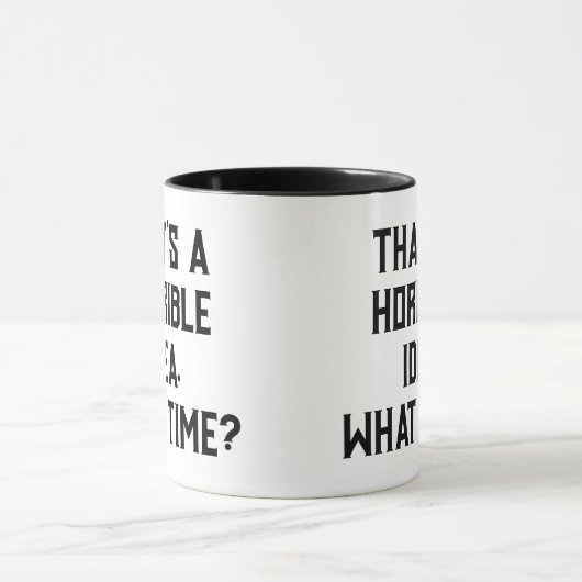 Mug Typographie Polices Noires Conception D'Une Idée H (Centre)