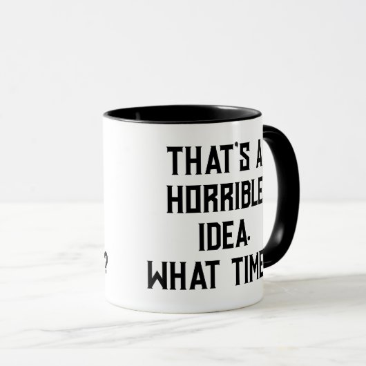 Mug Typographie Polices Noires Conception D'Une Idée H (Devant droit)