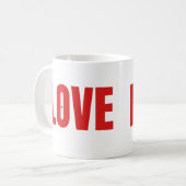 Mug Typographie Red LOVE (Devant gauche)