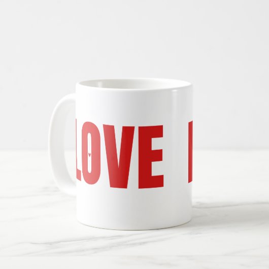 Mug Typographie Red LOVE (Devant gauche)