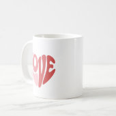 Mug Typographie Rétro Cœur Amour Saint-Valentin (Devant gauche)