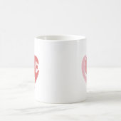 Mug Typographie Rétro Cœur Amour Saint-Valentin (Centre)