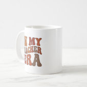 Mug Typographie Rétro Ondulée De Mon Ère d'Enseignant (Devant gauche)