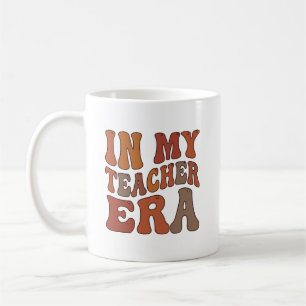Mug Typographie Rétro Ondulée De Mon Ère d'Enseignant