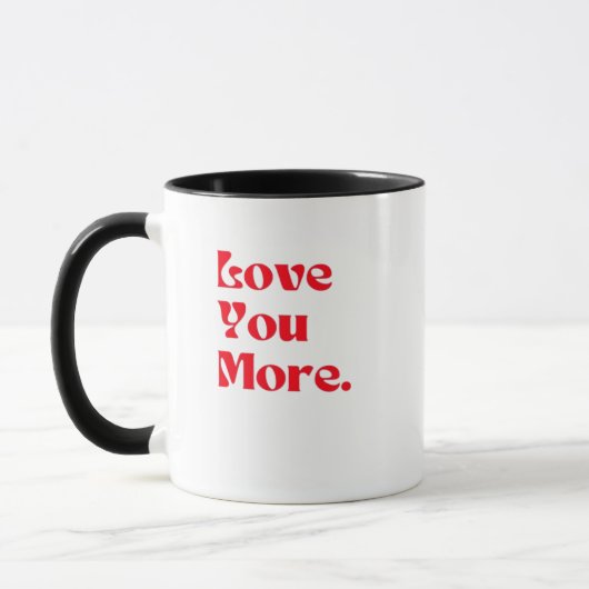 Mug Typographie Romantique Rouge Gras Amour Vous Plus (Gauche)