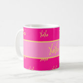 Mug Typographie rose chaud XOXO (Devant gauche)