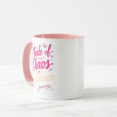 Mug Typographie Rose Impertinente Chaos et Confiance (Devant gauche)