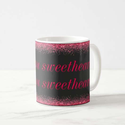Mug Typographie rose moderne élégante Valentines Jour  (Devant droit)