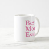 Mug Typographie rose moderne "Meilleure maman jamais" (Devant droit)