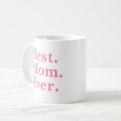 Mug Typographie rose moderne "Meilleure maman jamais" (Devant gauche)
