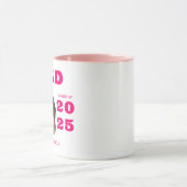 Mug Typographie rose moderne Retro Diplôme photo (Centre)