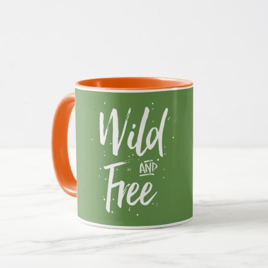Mug Typographie sauvage et libre (Devant gauche)