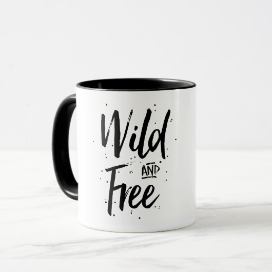 Mug Typographie sauvage et libre (Devant gauche)