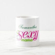 Typographie sexy maman rose et vert (modifiable)