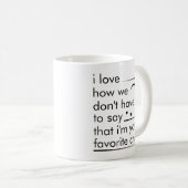 Mug Typographie simple de citation d'enfant préféré (Devant droit)