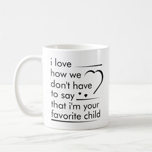 Mug Typographie simple de citation d'enfant préféré (Gauche)