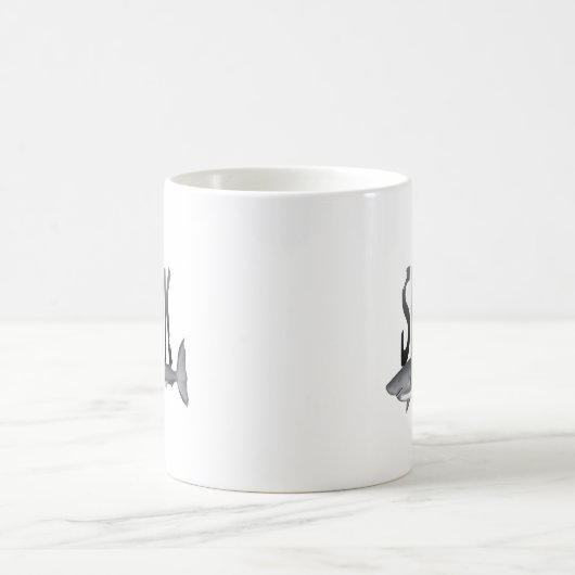 Mug Typographie simple de la faune animale de requins  (Centre)