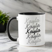 Mug Typographie simple moderne cool Nom 