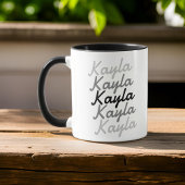 Mug Typographie simple moderne cool Nom 