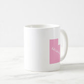 Mug Typographie simple moderne Utah State Pink (Devant droit)