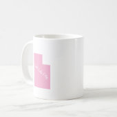 Mug Typographie simple moderne Utah State Pink (Devant gauche)