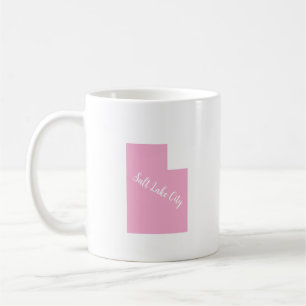 Mug Typographie simple moderne Utah State Pink