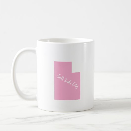 Mug Typographie simple moderne Utah State Pink (Gauche)