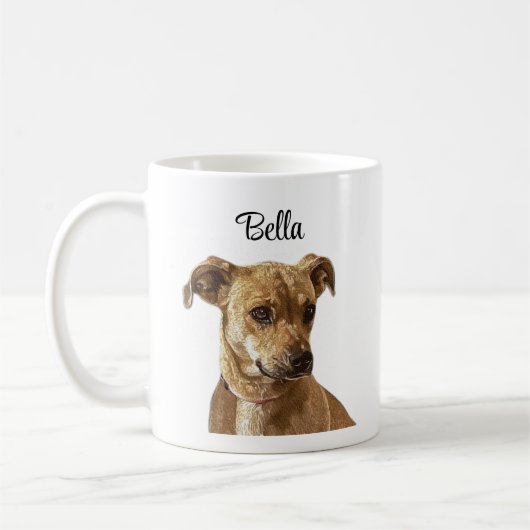 Mug Typographie simple Personnalisée Image de chien pe (Gauche)