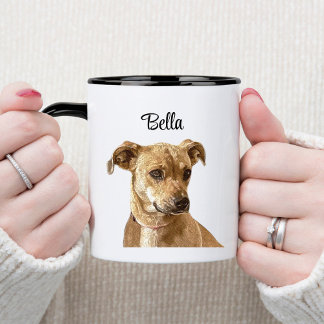 Mug Typographie simple Personnalisée Image de chien pe