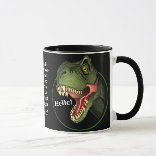 Mug Tyrannosaurus Rex Dinosaur personnalisé (Droite)