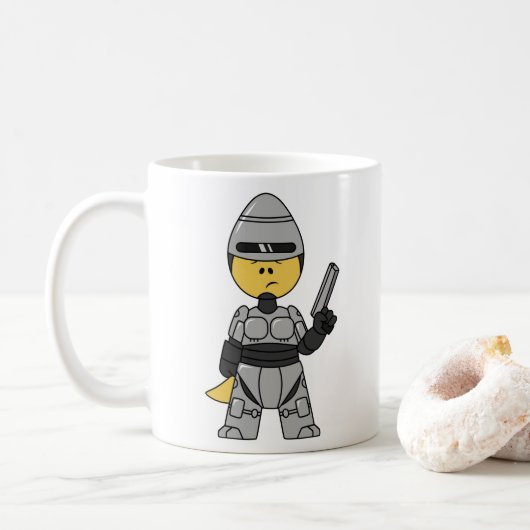 Mug Tyrannosaurus Rex Habillé Comme Robocop. (Avec donut)