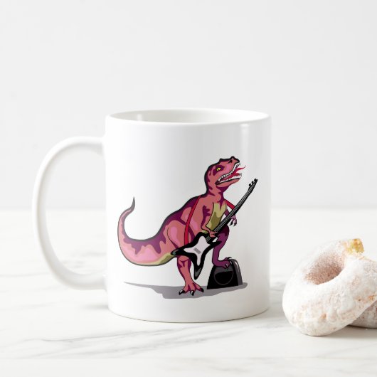 Mug Tyrannosaurus Rex Jouant La Guitare. (Avec donut)