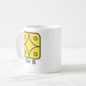 Mug Tzolkin Estrela Amarela Kin 8 (Devant gauche)