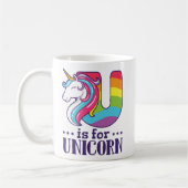 Mug U est pour Unicorn Alphabet (Gauche)