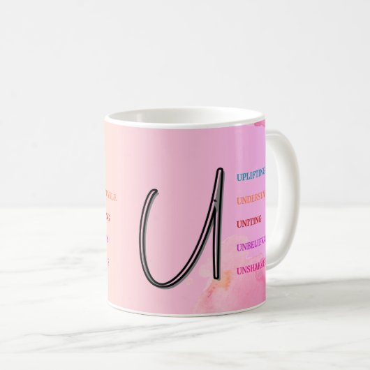 Mug "U" initial (11oz) (Devant droit)