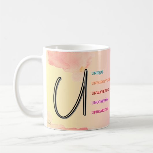 Mug "U" initial (11oz) (Gauche)