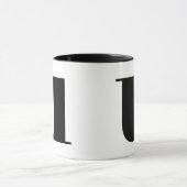 Mug U Modern Monogramme Lettre initiale Noir et blanc (Centre)
