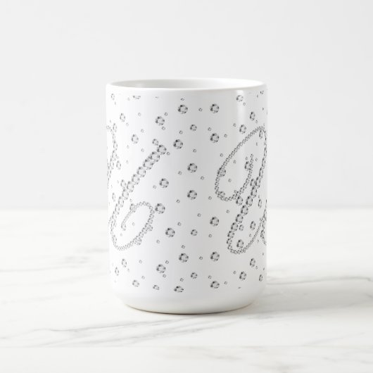 Mug U Monogramme initial Diamants blancs Imprimer (Centre)