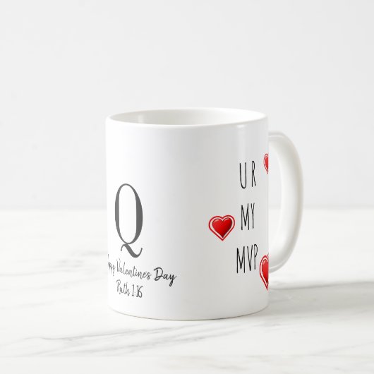 Mug U R MY MVP Stylish Christian Valentines Monogramme (Devant droit)