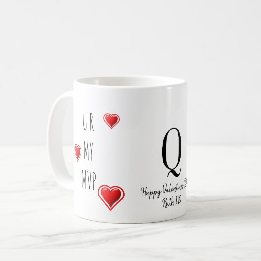 Mug U R MY MVP Stylish Christian Valentines Monogramme (Devant gauche)