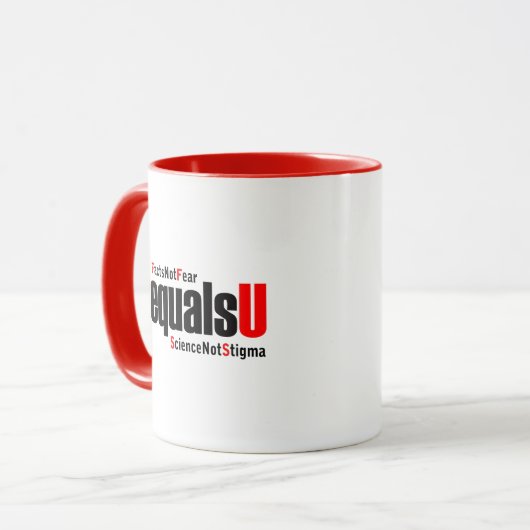 Mug U = U - VIH indétectable - Science pas Stigmatisme (Devant gauche)