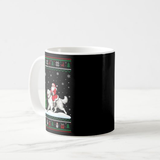 Mug Ugly Christmas Tree Lights Santa Riding Great Pyre (Devant gauche)