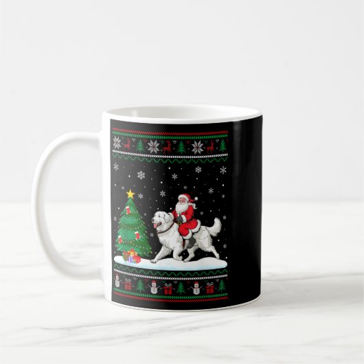 Mug Ugly Christmas Tree Lights Santa Riding Great Pyre (Gauche)