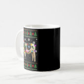 Mug Ugly Cow Christmas Sweater Santa Hat And Light Up (Devant gauche)