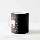 Mug Ugly Sweater Christmas Bobtail Dog Santa Hat Pajam (Devant gauche)
