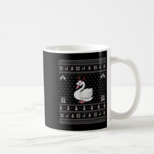 Mug Ugly Xmas Sweater Style Swans Reindeer Christmas (Droite)